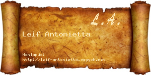 Leif Antonietta névjegykártya
